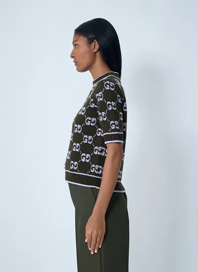 Gucci Gg-motif Top In Green