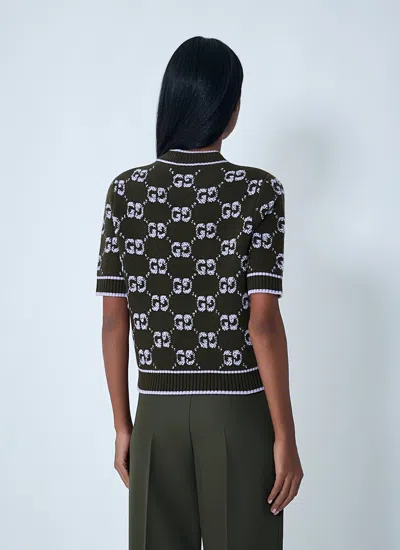 Gucci Gg-motif Top In Green