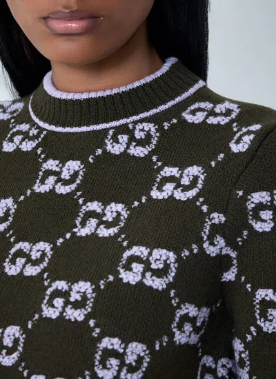 Gucci Gg-motif Top In Green