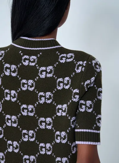 Gucci Gg-motif Top In Green