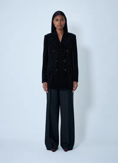 Gucci Women Gg Velvet Blazer In Black