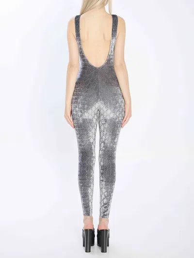 Gucci Crystal Chenille Sleeveless Jumpsuit Pattern In Gray