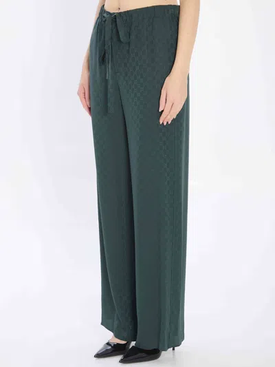 Gucci Jogginghose Aus Gg Seidenjacquard In Green