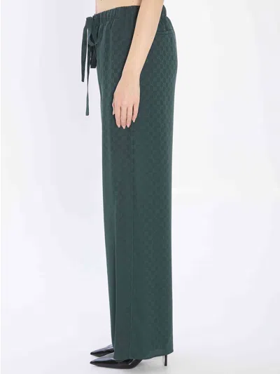Gucci Jogginghose Aus Gg Seidenjacquard In Green