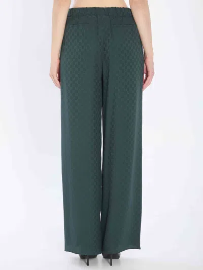 Gucci Jogginghose Aus Gg Seidenjacquard In Green