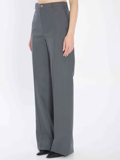 Gucci Women Technical Panama Trousers In Gray