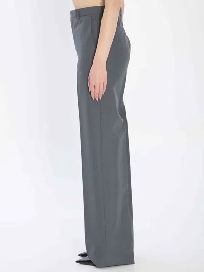 Gucci Women Technical Panama Trousers In Gray
