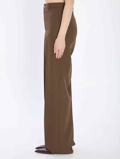 Gucci Women Technical Panama Trousers In Brown