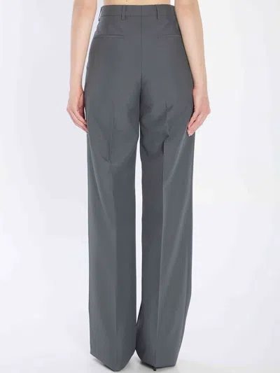 Gucci Women Technical Panama Trousers In Gray