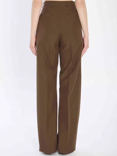 Gucci Women Technical Panama Trousers In Brown