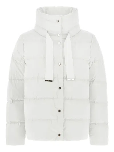 Herno Quilted Cape Jacket High Collar In White