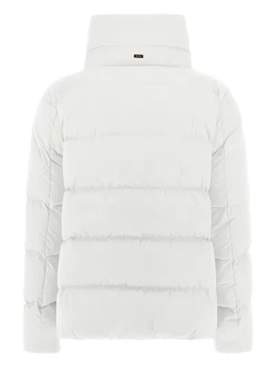 Herno Quilted Cape Jacket High Collar In White