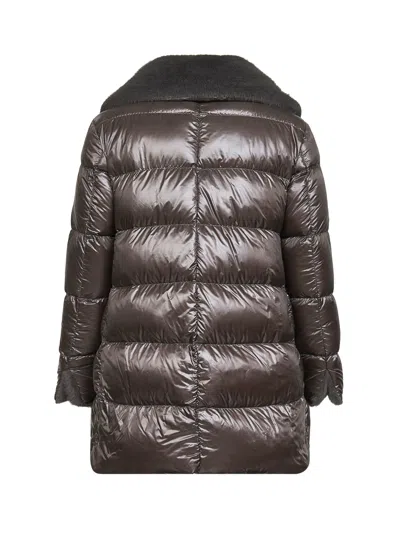 Herno Women Grey Ultralight Nylon And Lady Alternative Fur A-shape In Gray