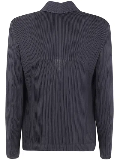 Issey Miyake Hatching Pleats Pleated Jacket In Black