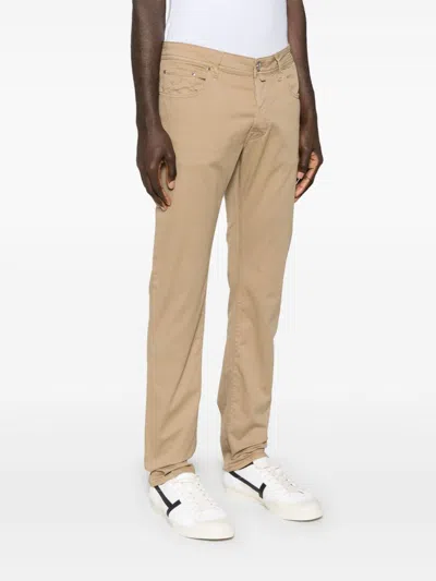 Jacob Cohen Slim Fit Denim Trousers In Brown