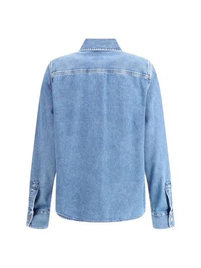 Jacob Cohen Western Cotton Denim Shirt In Blue