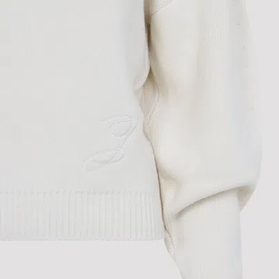 Jacquemus Off White Virgin Wool La Maille Pallone Pullover In White