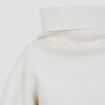 Jacquemus Off White Virgin Wool La Maille Pallone Pullover In White