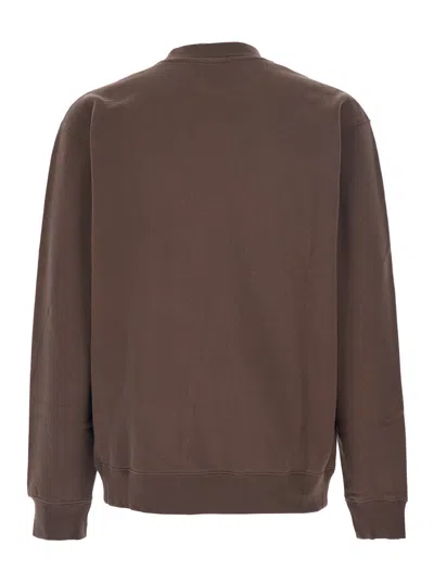 Jacquemus Le Sweatshirt Gros-grain Brown Sweatshirt With Logo Patch In Cotton Man In Multi