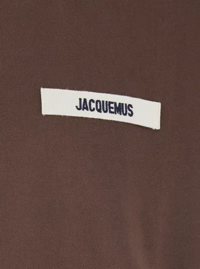 Jacquemus Le Sweatshirt Gros-grain Brown Sweatshirt With Logo Patch In Cotton Man In Multi