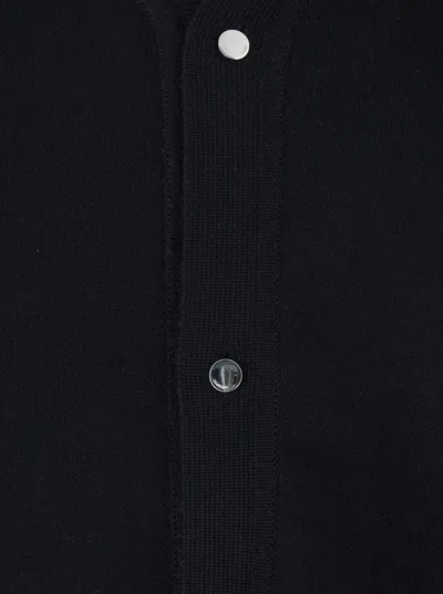 Jacquemus Men Black V-neck Cardigan With J Logo On The Back In Wool Man In Black