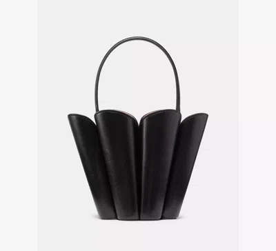 Kate Spade Spade Flower Scalloped Bucket Bag In Black