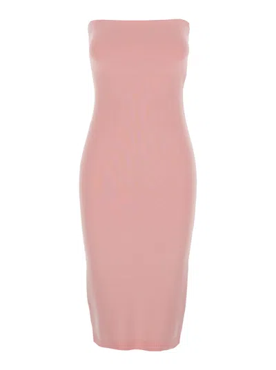 Jacquemus La Robe Sera Pink Dress With Square Neckline And Back Buttons In Fabric Woman