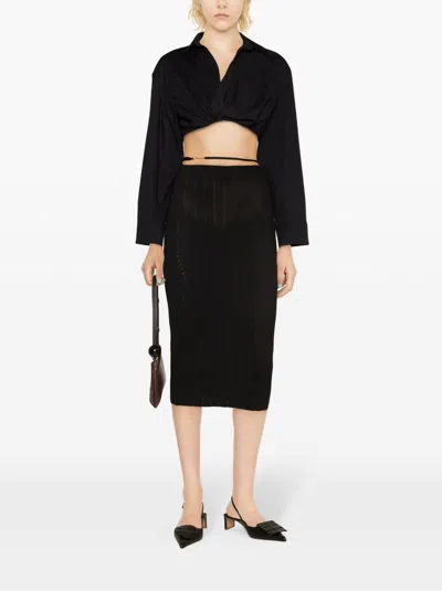 Jacquemus Women La Jupe Pralu Midi Skirt In Black