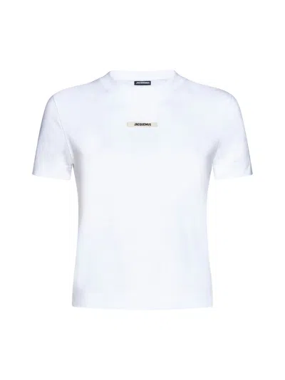 Jacquemus T-shirt Gros Grain With Logo In White