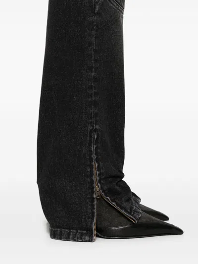 Jean Paul Gaultier Jeans With Padded Inlays And Lace Up In Black