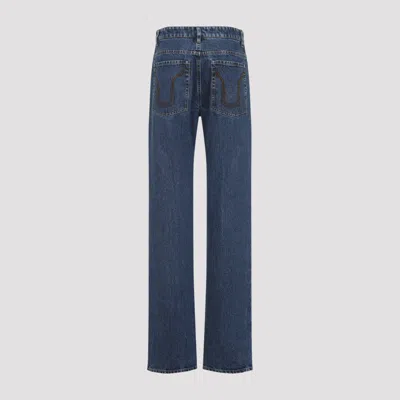 Jil Sander Indigo Blue Cotton 114 Treated Trousers In Blue