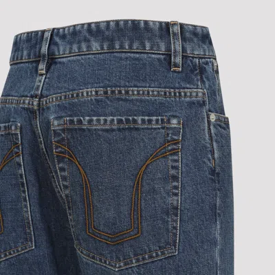 Jil Sander Indigo Blue Cotton 114 Treated Trousers In Blue