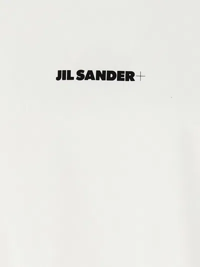 Jil Sander Men White Crewneck T-shirt With Logo Lettering On The Front In Cotton Man