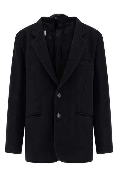 Mm6 Maison Margiela Tailored Blazer Featuring Structured Back Panel In Black