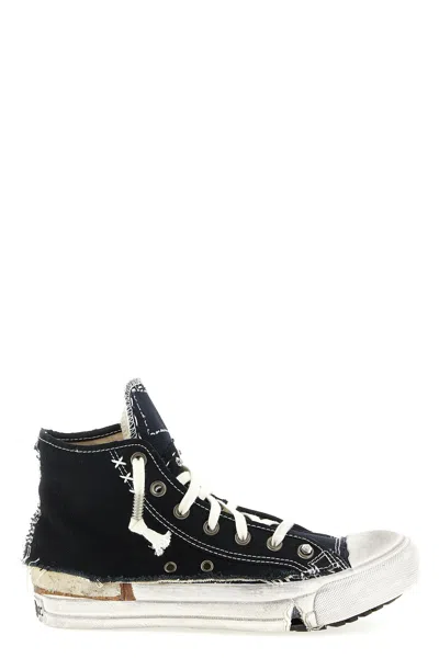 Maison Margiela Midnight Blue Canvas Loved To Death Sneakers In Multi