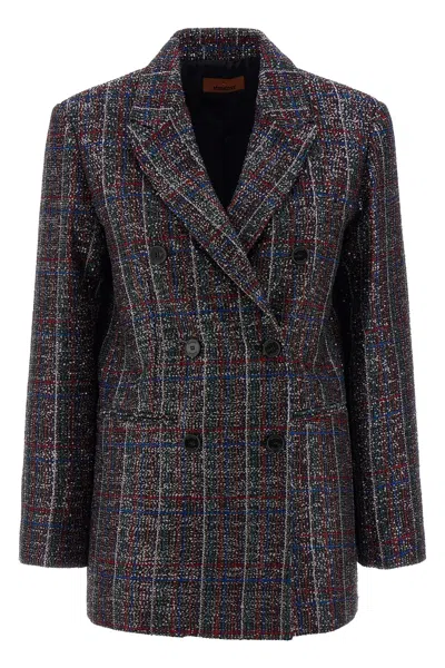 Missoni Double-breasted Checked Blazer Featuring Sequins In Multi