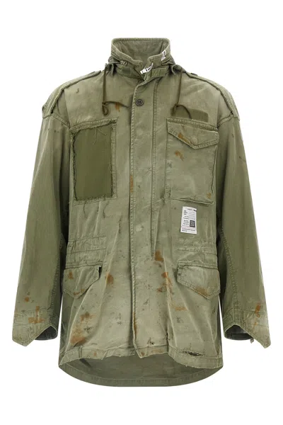 Miharayasuhiro Distressed Field Puffer Jackets Green In Green