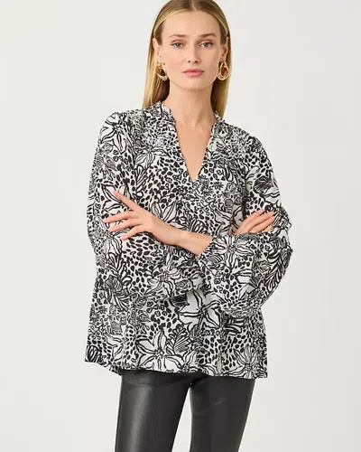 Lilly Pulitzer Lourdes Long Sleeve Top In Black