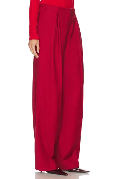 Blumarine Twill Wide Leg Trouser In Red