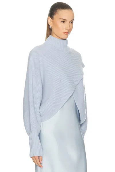 Lapointe Organic Cashmere Crossover Sweater In Blue