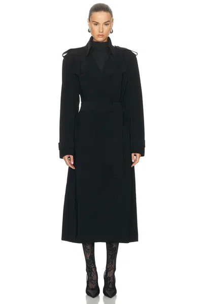 Norma Kamali Oversized Double Breasted Trench Coat In Black