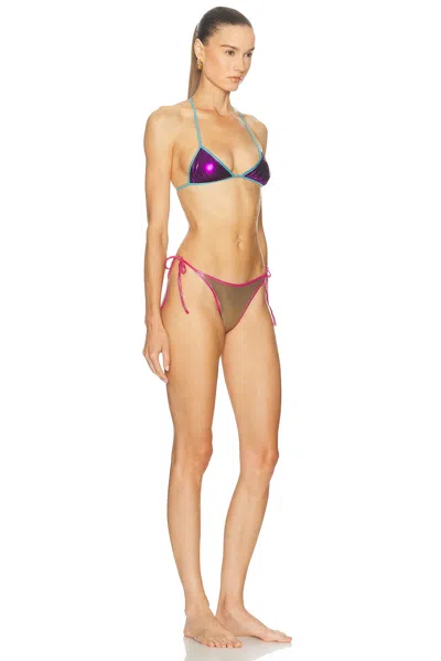 Oseree Metallic Triangle Bikini Set In Multi
