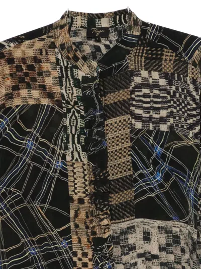 Yavi Patchwork Shirt In Black