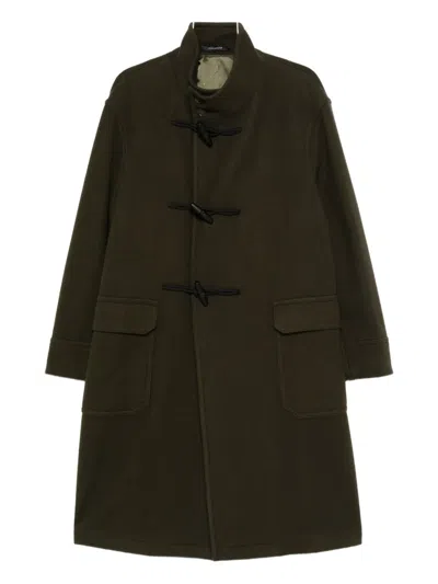 Tagliatore Toggle Wool Coat In Green