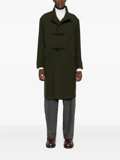 Tagliatore Toggle Wool Coat In Green