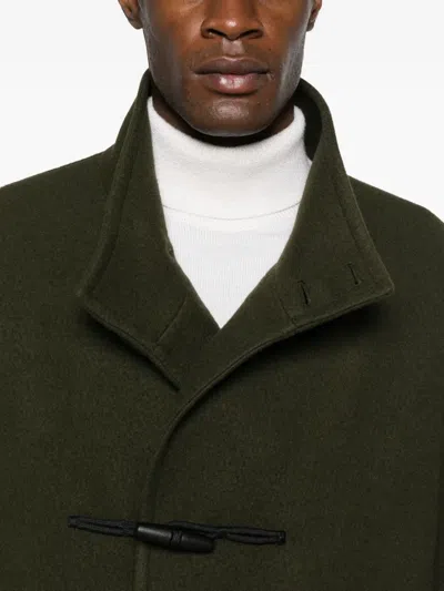 Tagliatore Toggle Wool Coat In Green
