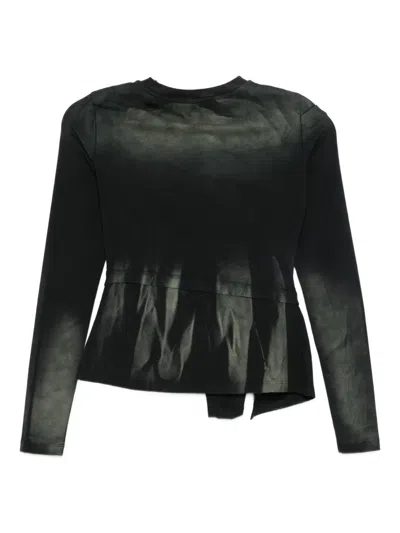 Feng Chen Wang Panelled Asymmetric T-shirt In Black
