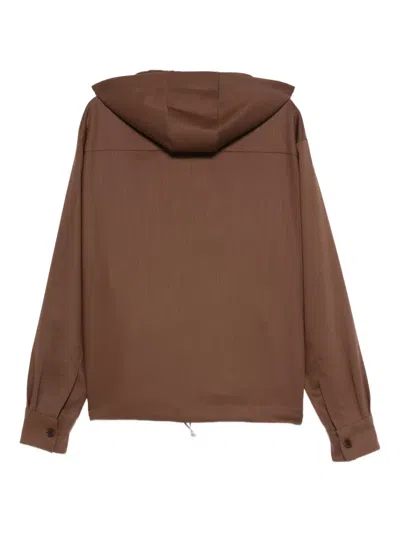 Costumein Hooded Pocket Jacket In Brown
