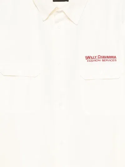 Willy Chavarria Logo-print Shirt In White