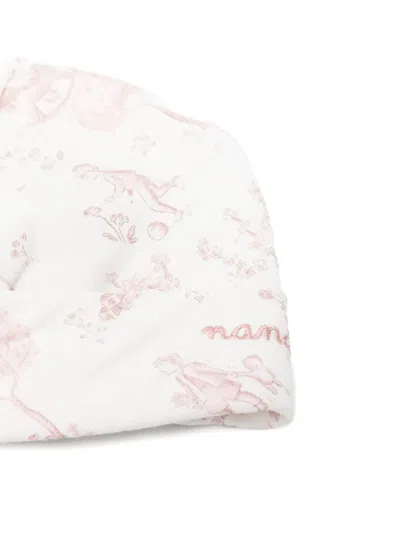 Nanán Printed Beanie In White